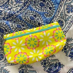 Vibrant Yellow Floral Pouch